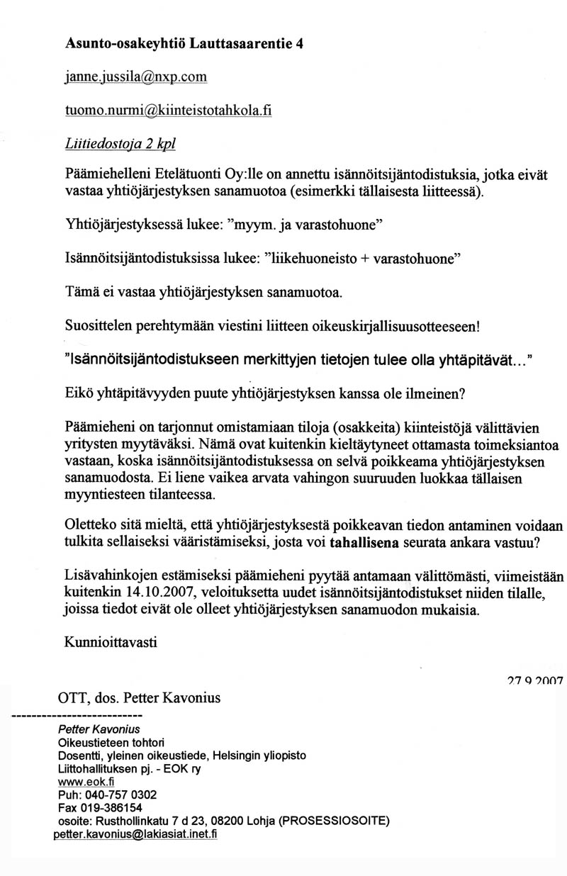 Isännöitsijätodistuksen vilpillinen sanamuoto